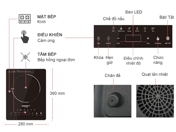 Bếp hồng ngoại đơn Sanaky SNK/VH3100HG