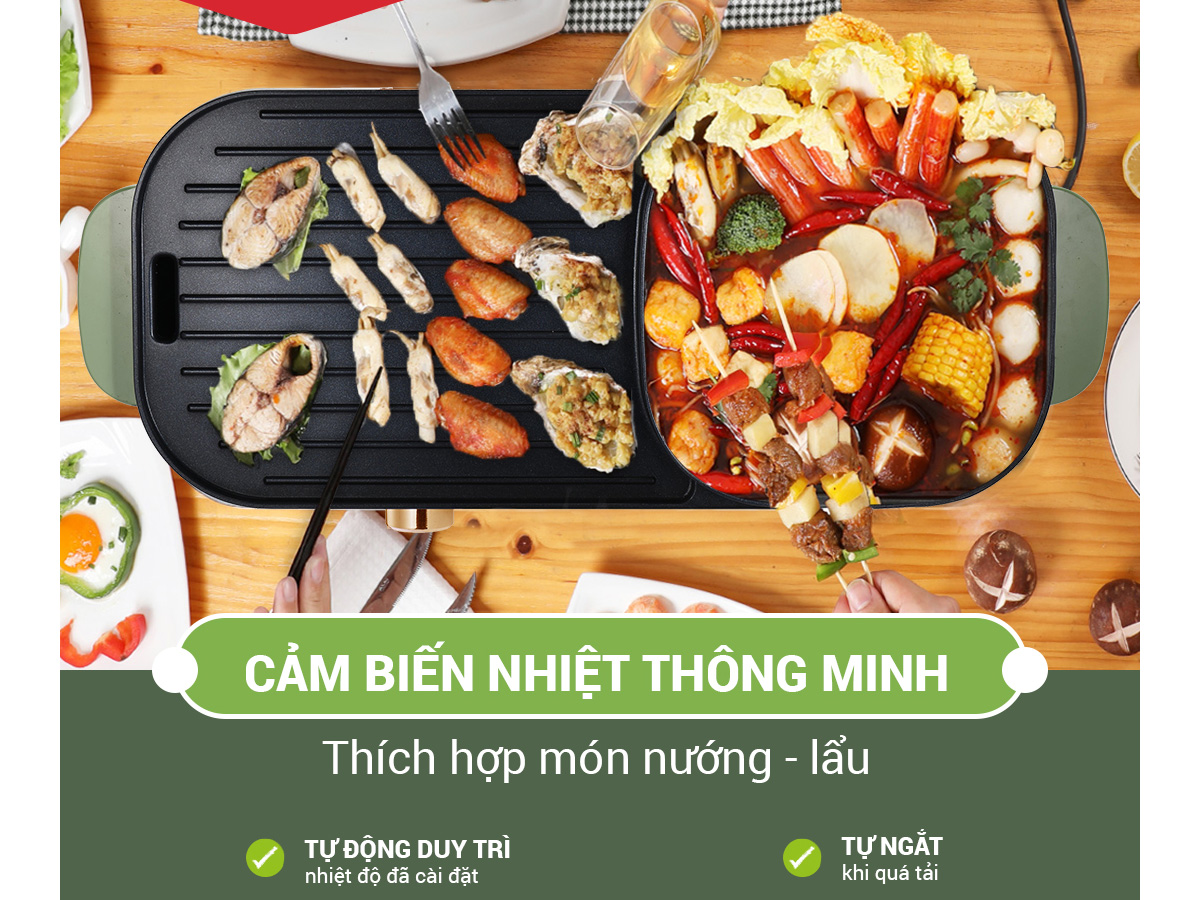 Bếp lẩu nướng điện đa năng Nagakawa NAG3104