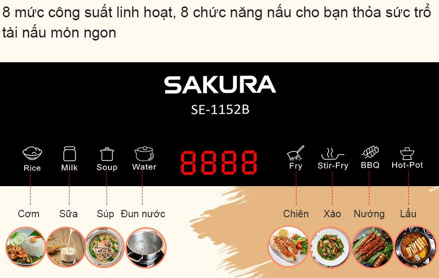 Bếp từ đơn Sakura SE-1152B 2.000W