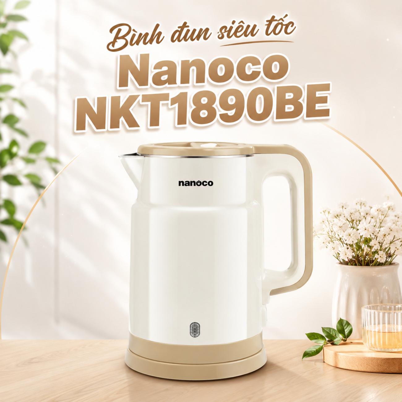 Bình đun siêu tốc Nanoco NKT1890BE 1.8 lít màu Beige