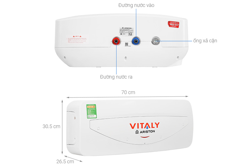 Bình nóng lạnh Ariston 20 lít Vitaly 20SL (Slim 2.5FE)