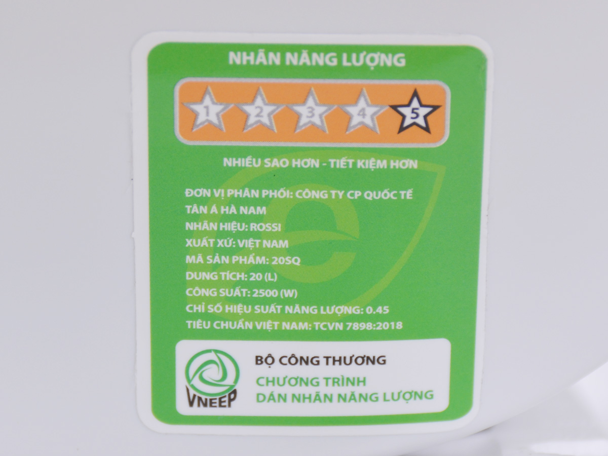 Bình nóng lạnh chống giật Rossi RST 20SQ Ti smart 20 lít