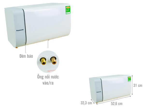 Bình nóng lạnh Panasonic DH-20HBMVW 20 lít