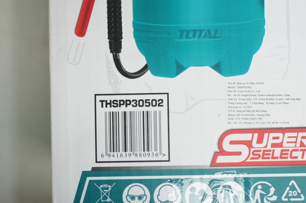 Bình xịt áp lực bơm tay Total THSPP30502 5 lít, áp 2,5 bar
