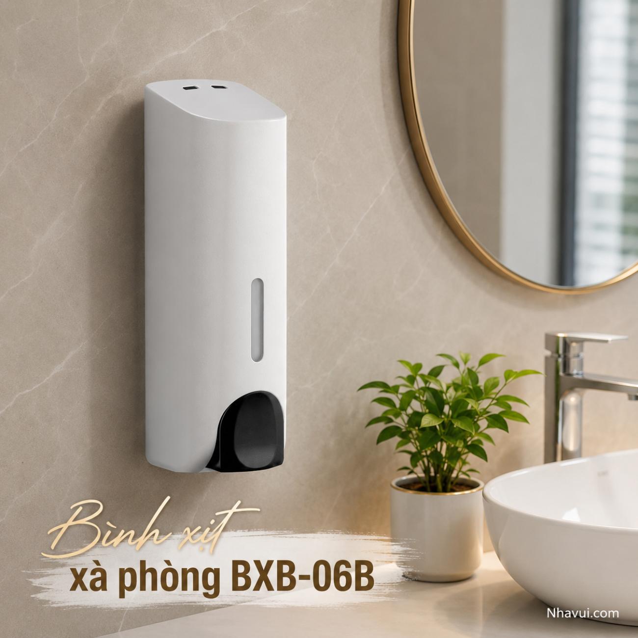 Bình xịt xà phòng Vanni BXB-06B nhựa bạc trắng 500ml gắn tường