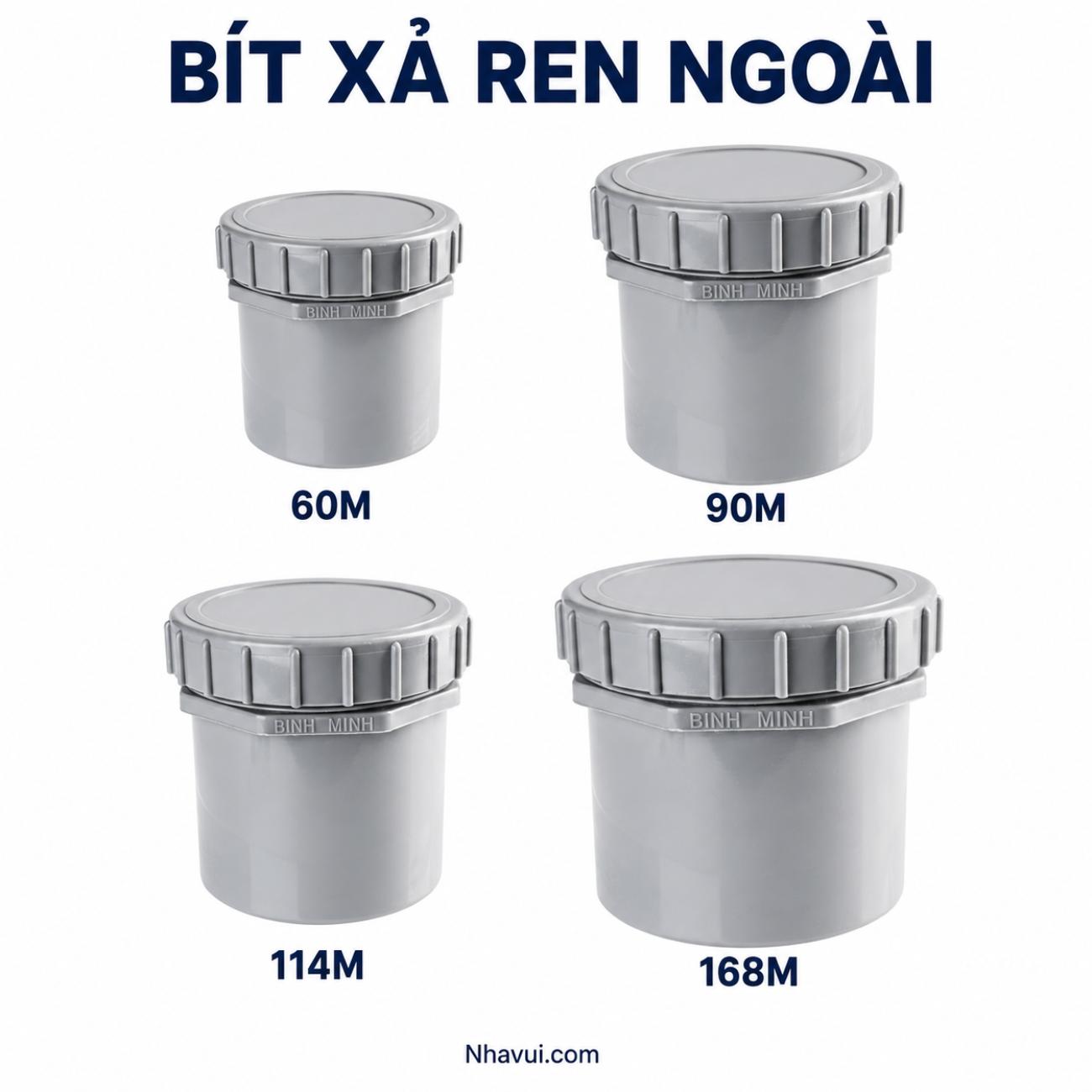 Bít xả ren ngoài Bình Minh
