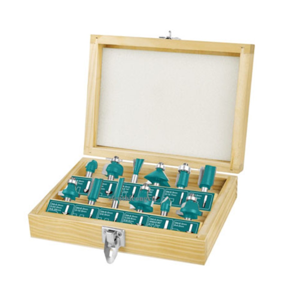 Bộ 12 mũi phay gỗ Total TACSR0104121 chuôi 1/4 inch (6,35 mm)
