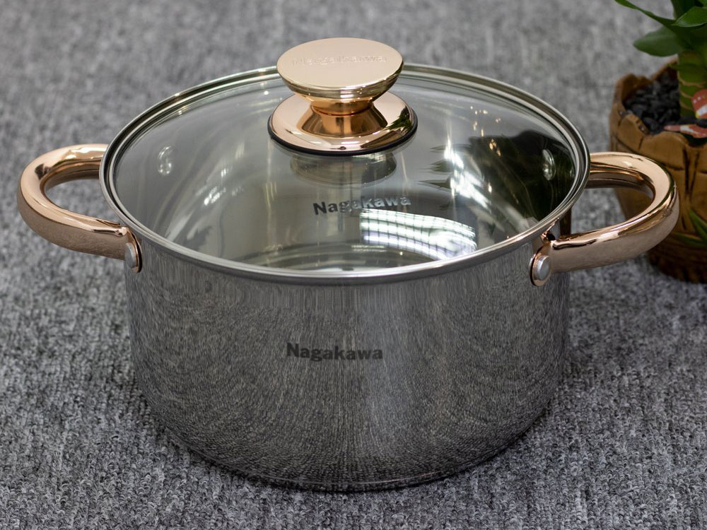 Bộ 3 nồi inox 4 đáy Nagakawa NAG1306 (16, 20, 24cm)