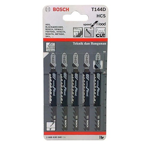 Bộ 5 lưỡi cưa lọng gỗ Bosch T144D 2608630040 – chuôi T, phần răng 74 mm