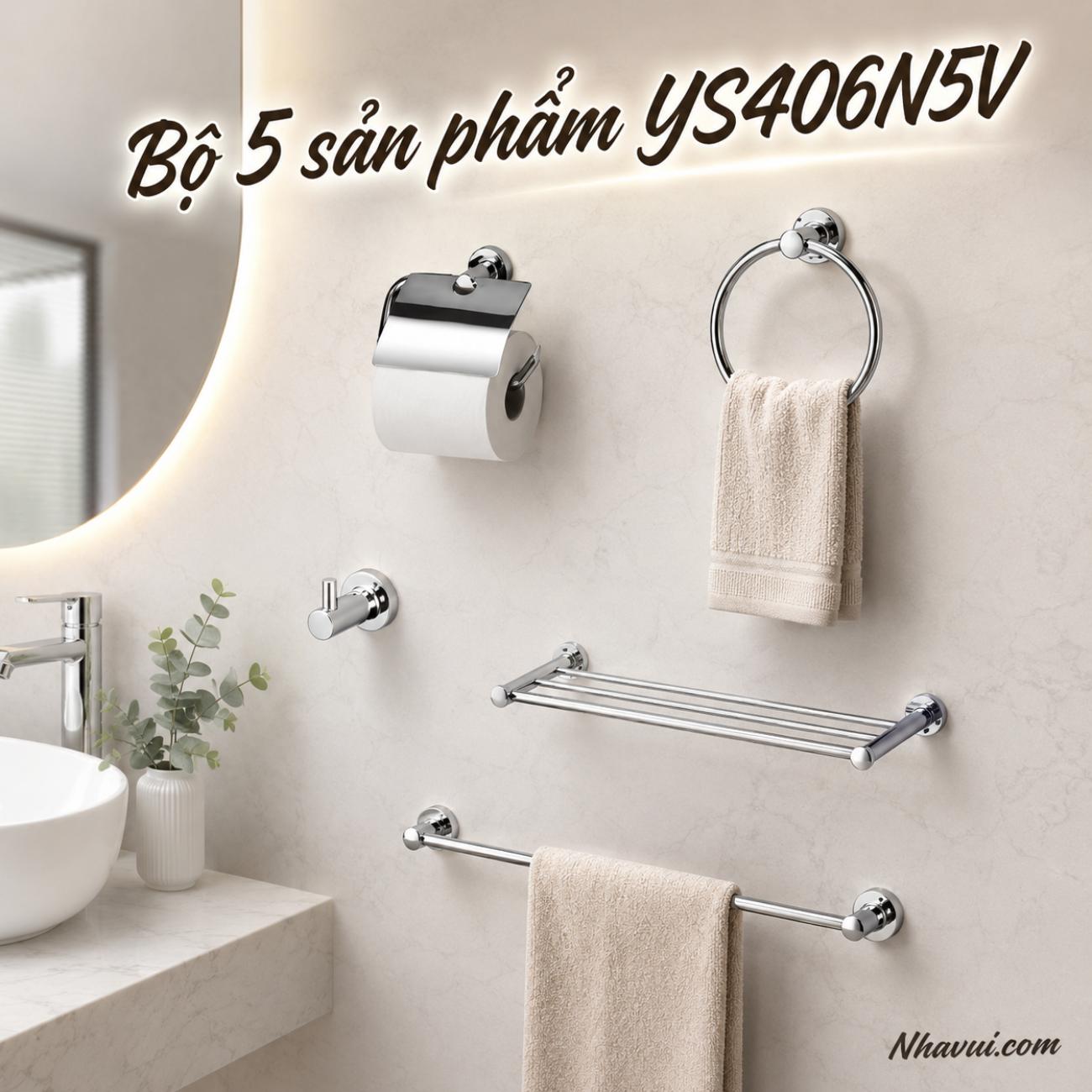 Bộ 5 sản phẩm TOTO YS406N5V loại tròn cho phòng tắm