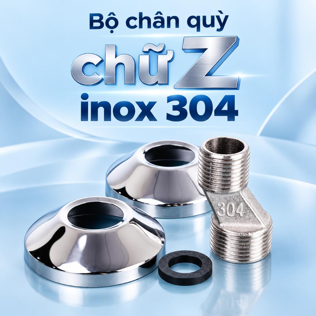 Bộ chân quỳ chữ Z inox 304