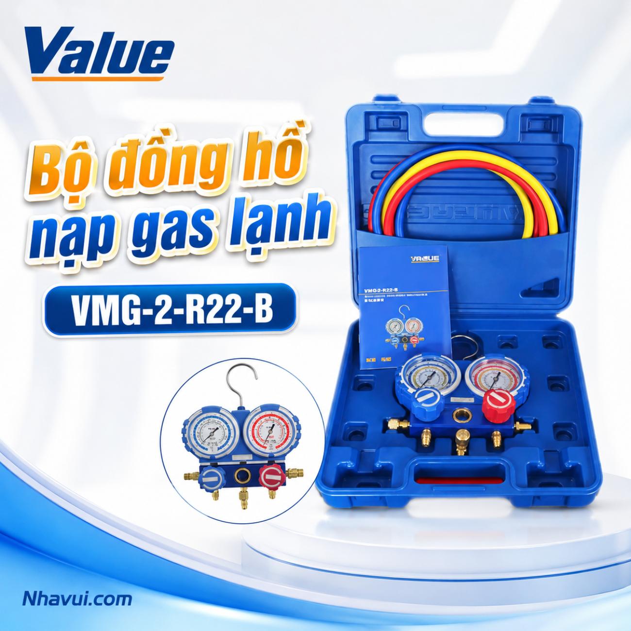 Bộ đồng hồ nạp gas lạnh Value VMG-2-R22-B