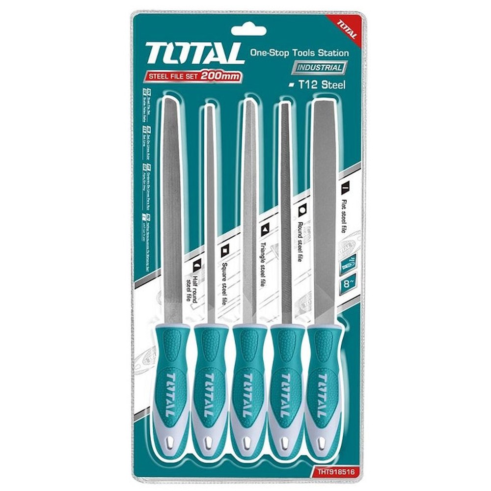 Bộ giũa sắt 5 chi tiết Total THT918516 200 mm