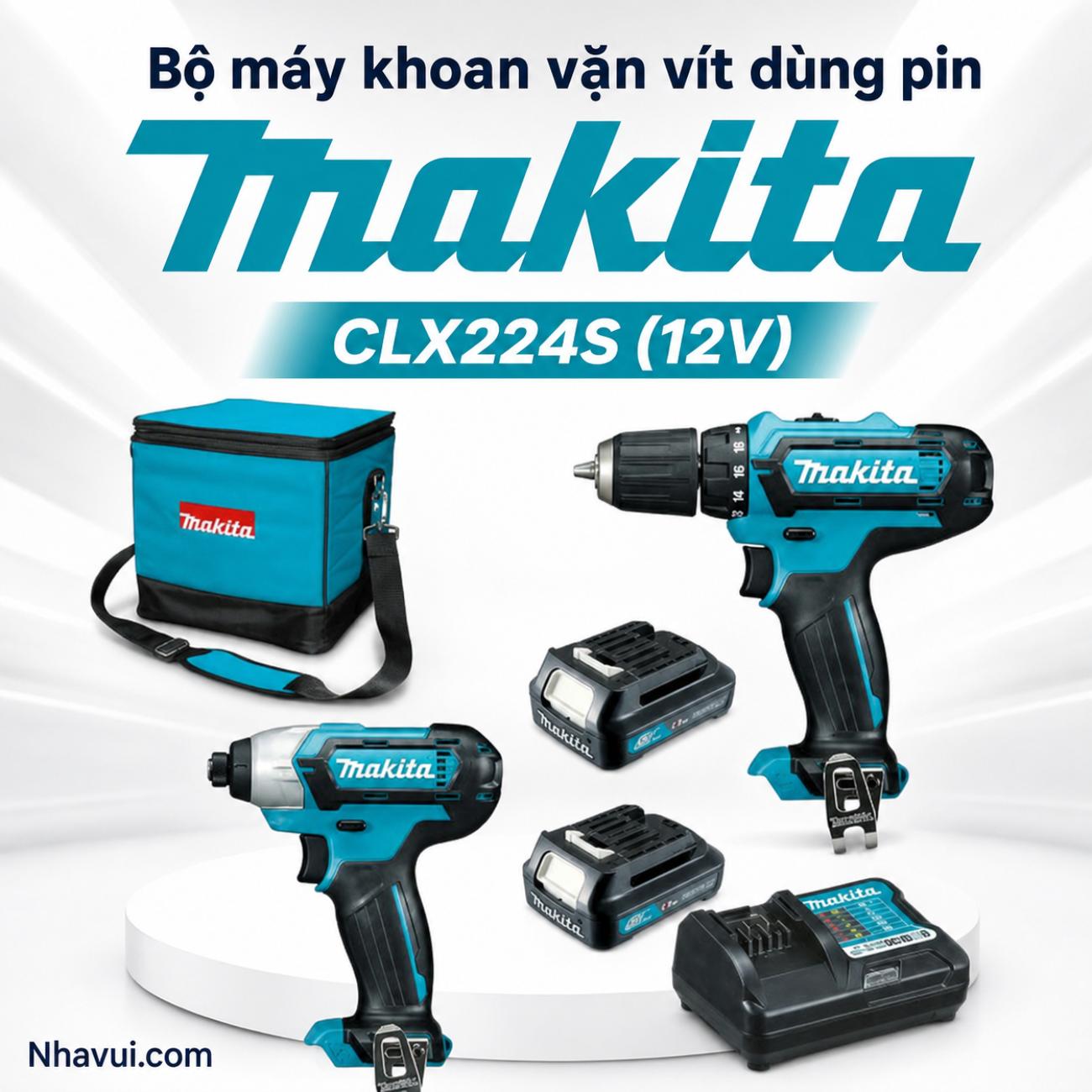 Bộ máy khoan và vặn vít dùng pin Makita CLX224S 12V