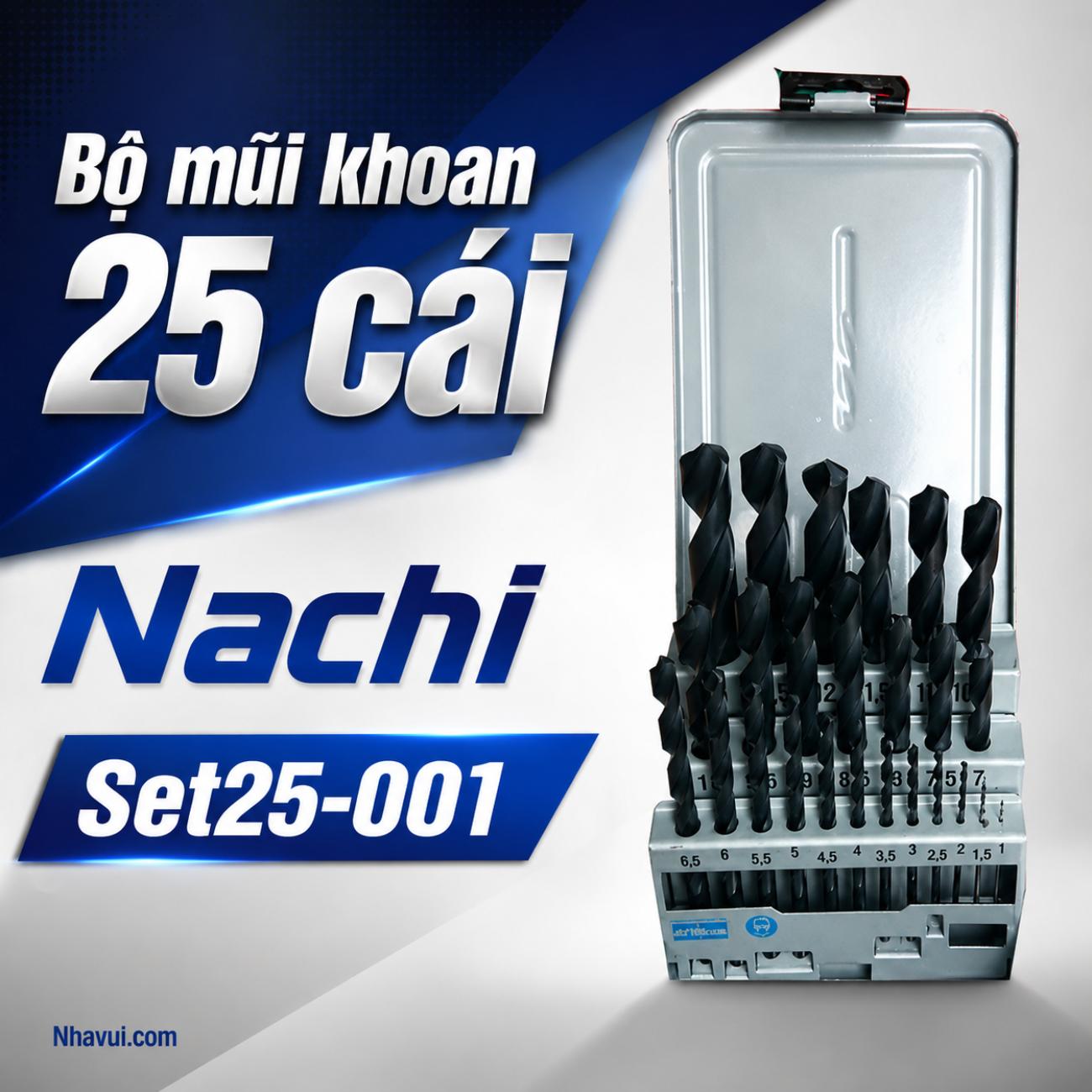 Bộ mũi khoan 25 cái Nachi Set25-001