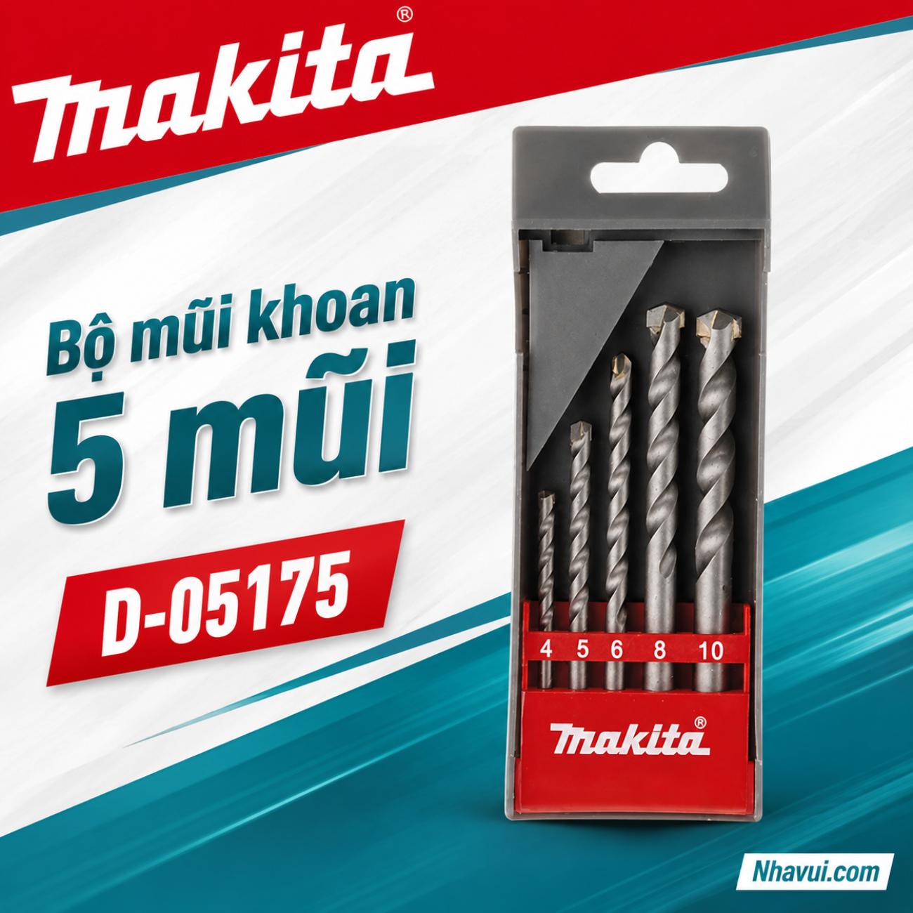 Bộ mũi khoan 5 mũi Makita D-05175