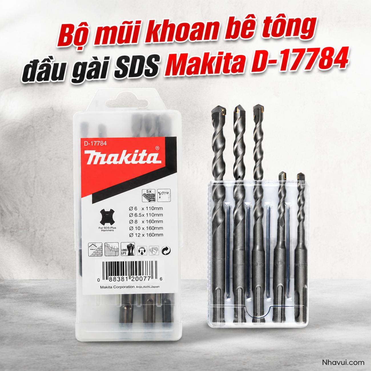 Bộ mũi khoan bê tông đầu gài SDS Makita D-17784