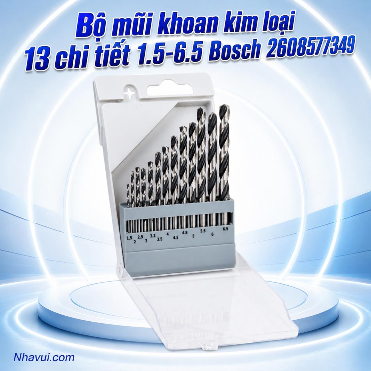 Bộ mũi khoan kim loại 13 chi tiết 1.5–6.5mm Bosch 2608577349