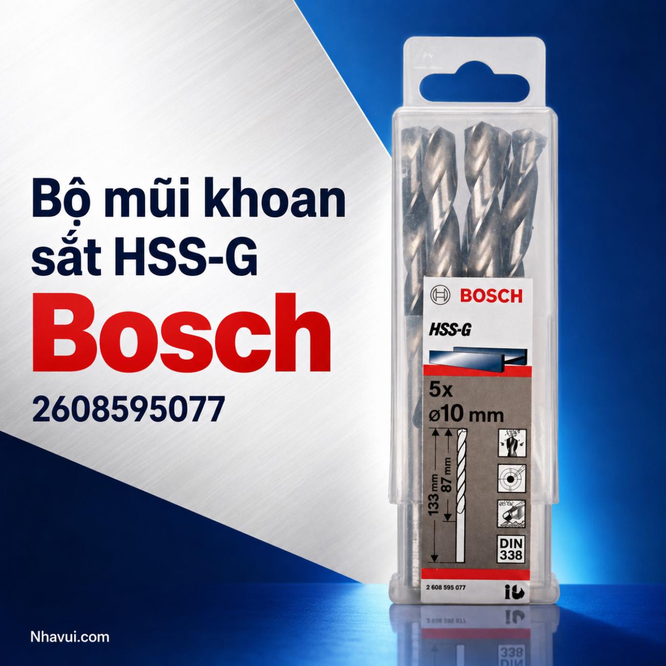 Bộ mũi khoan sắt HSS-G Bosch 2608595077