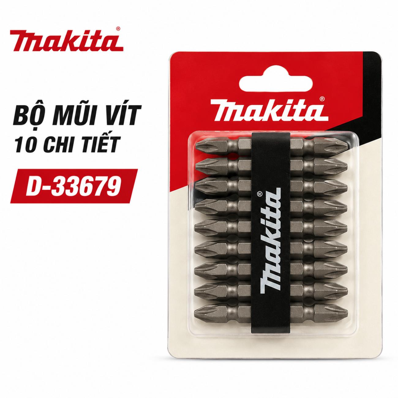 Bộ mũi vít 10 chi tiết Makita D-33679