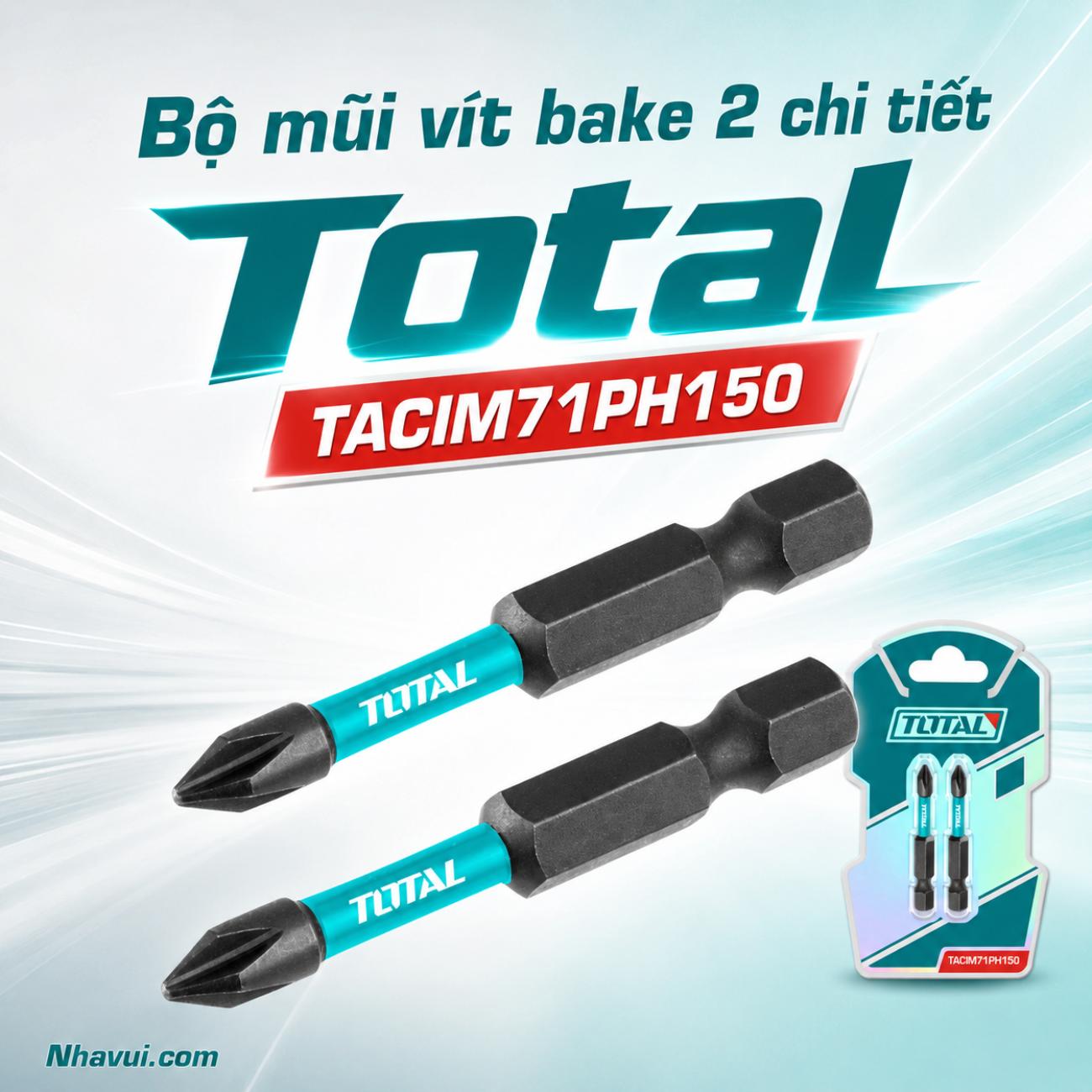 Bộ mũi vít bake 2 chi tiết PH1x50mm Total TACIM71PH150