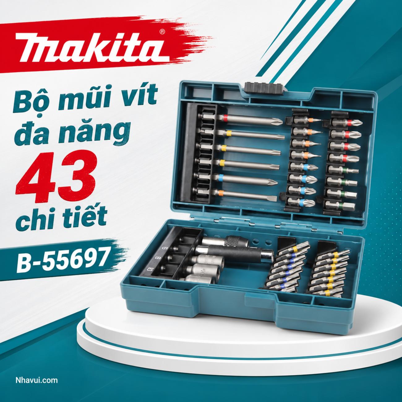 Bộ mũi vít đa năng 43 chi tiết Makita B-55697