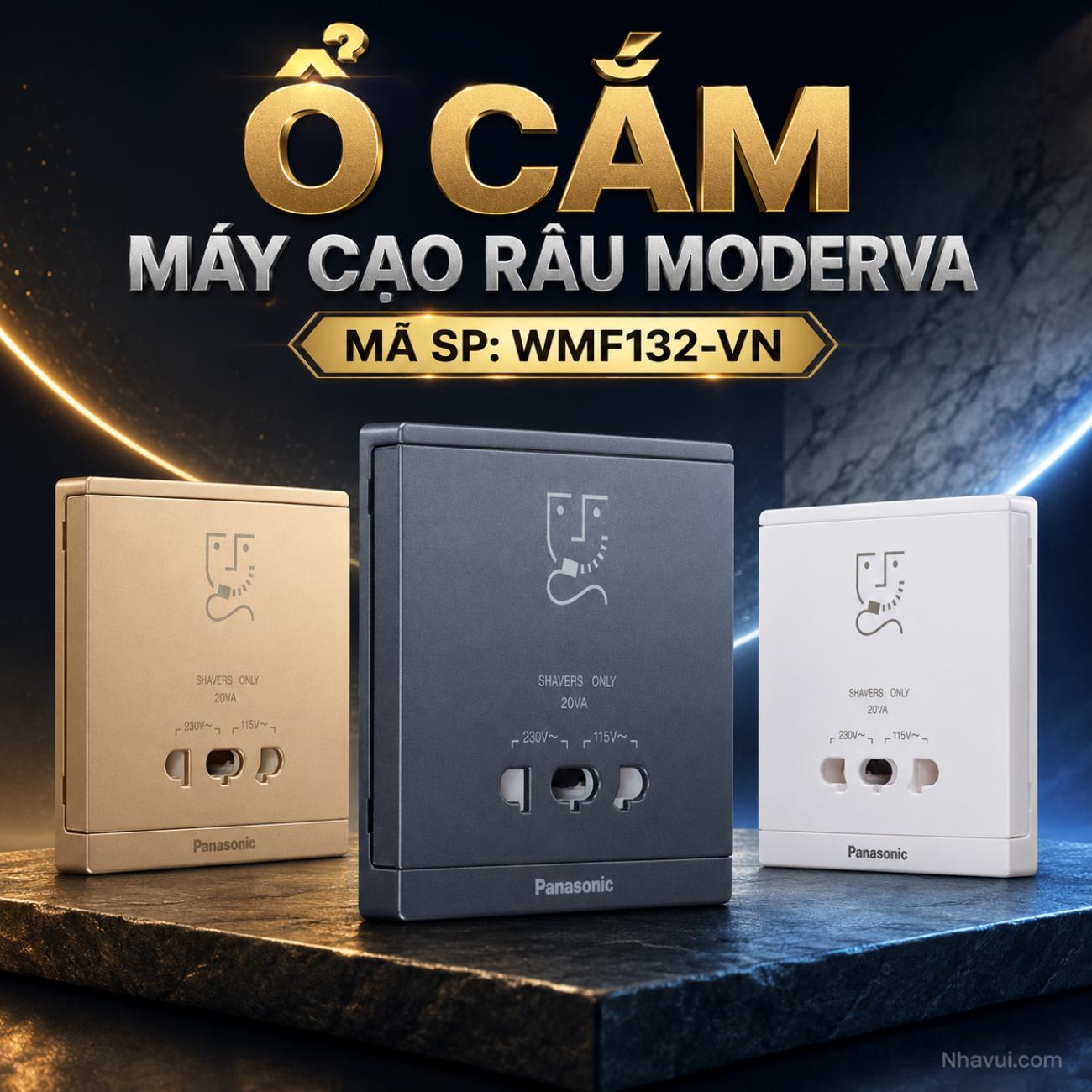 Bộ ổ cắm chuyên dùng máy cạo râu Moderva Panasonic PLS WMF132-VN