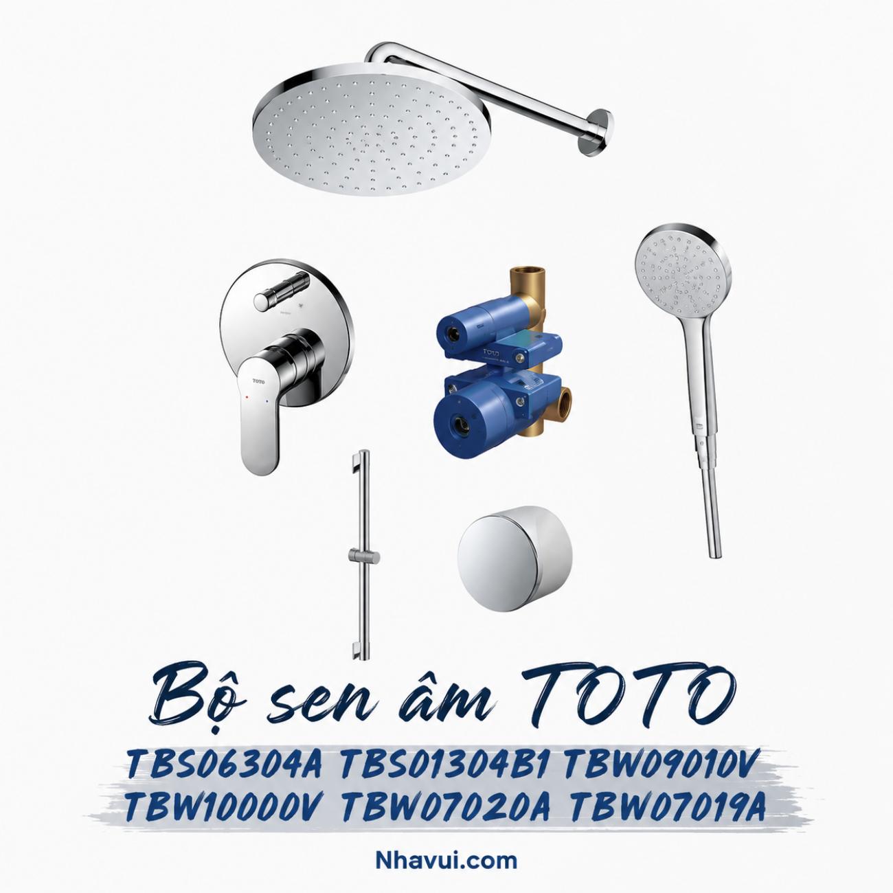 Bộ sen âm 2 đường nước TOTO TBS06304A TBS01304B1 TBW09010V TBW10000V TBW07020A TBW07019A