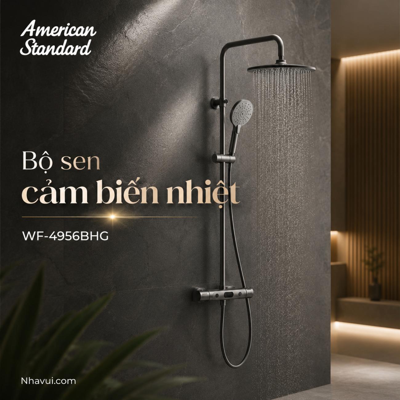 Bộ sen cảm biến nhiệt American Standard WF-4956BHG EasySet Exposed 3-Way Brushed Hard Graphite