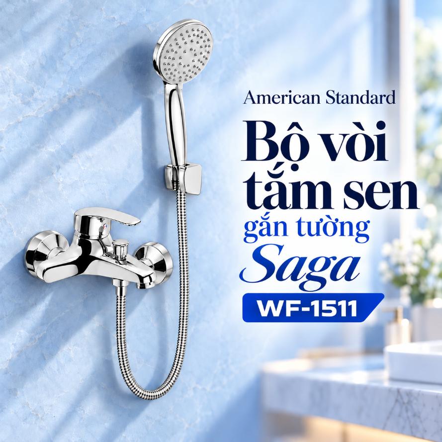 Bộ vòi tắm sen gắn tường American Standard Saga WF-1511