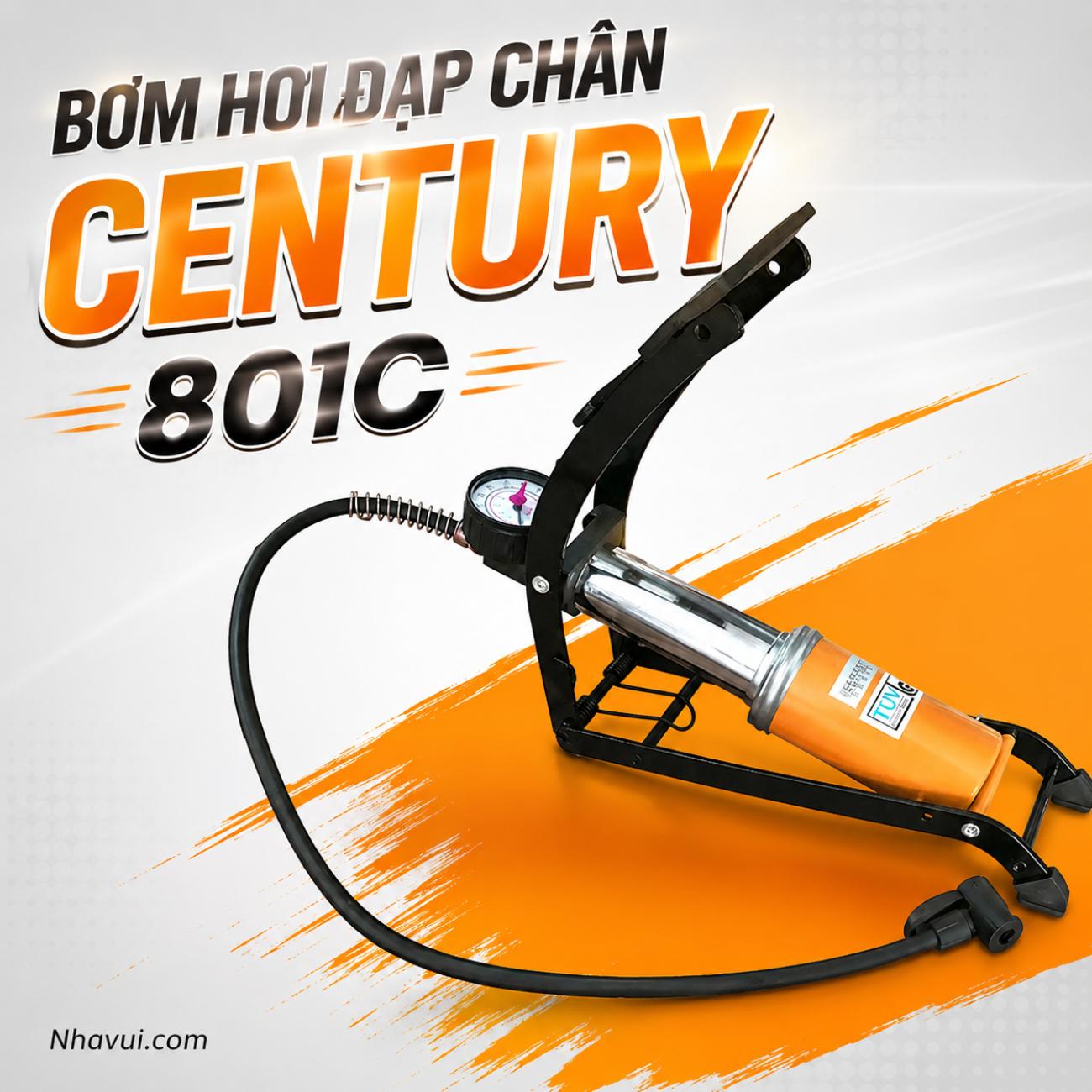 Bơm hơi đạp chân 1 ống Century 801C
