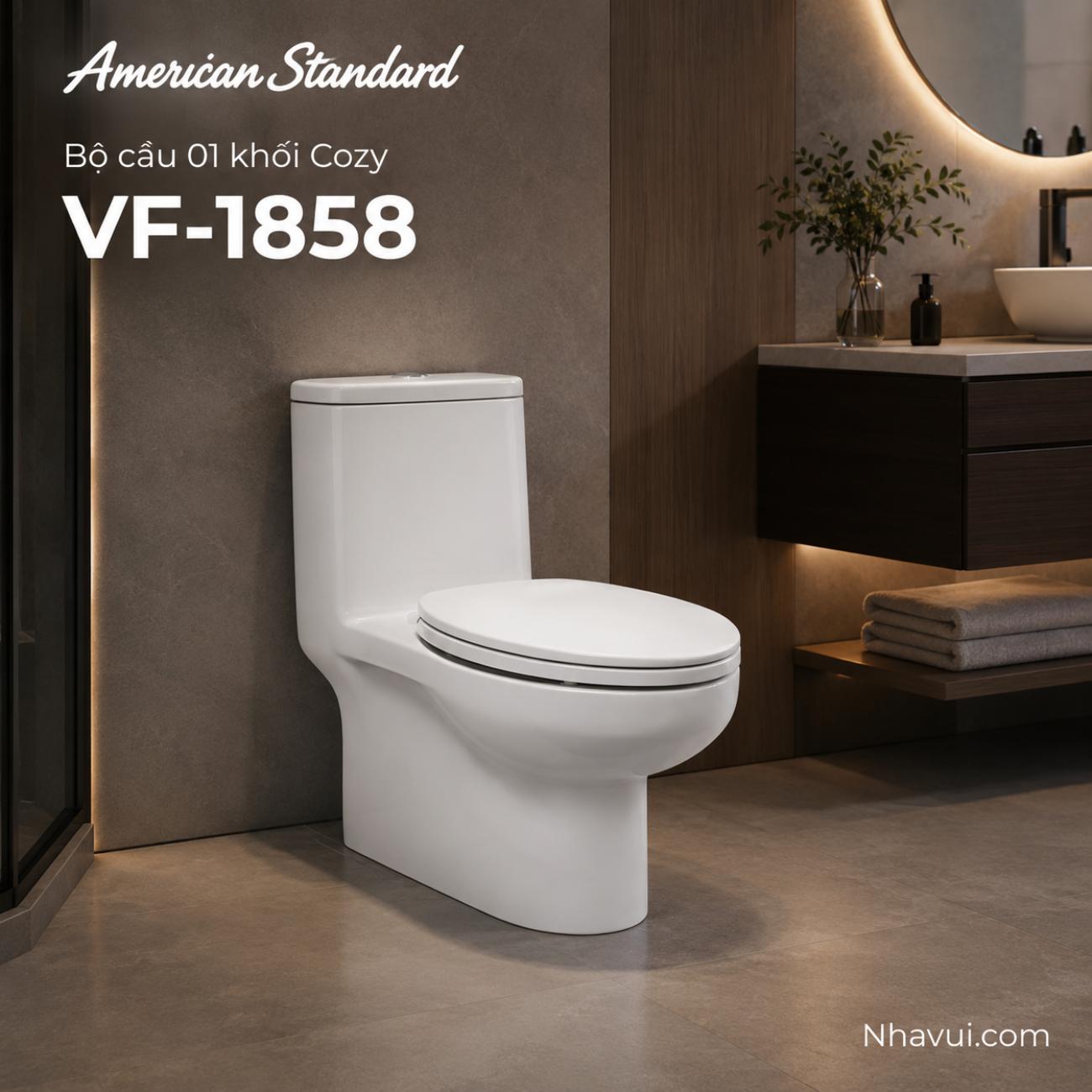 Bồn cầu 1 khối American Standard VF-1858 Cozy
