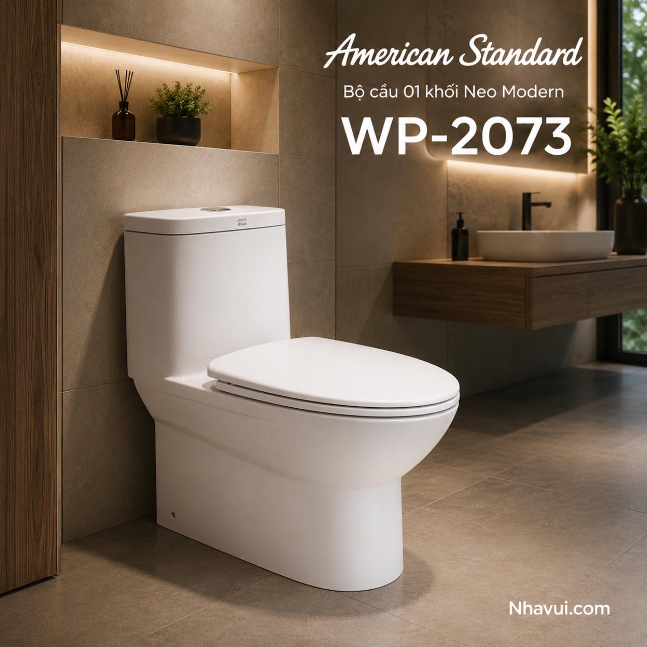 Bồn cầu 1 khối American Standard WP-2073 Neo Modern xả xoáy kết hợp tia đẩy