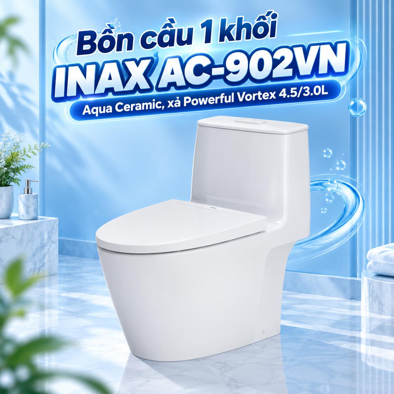 Bồn cầu 1 khối INAX AC-902VN Aqua Ceramic