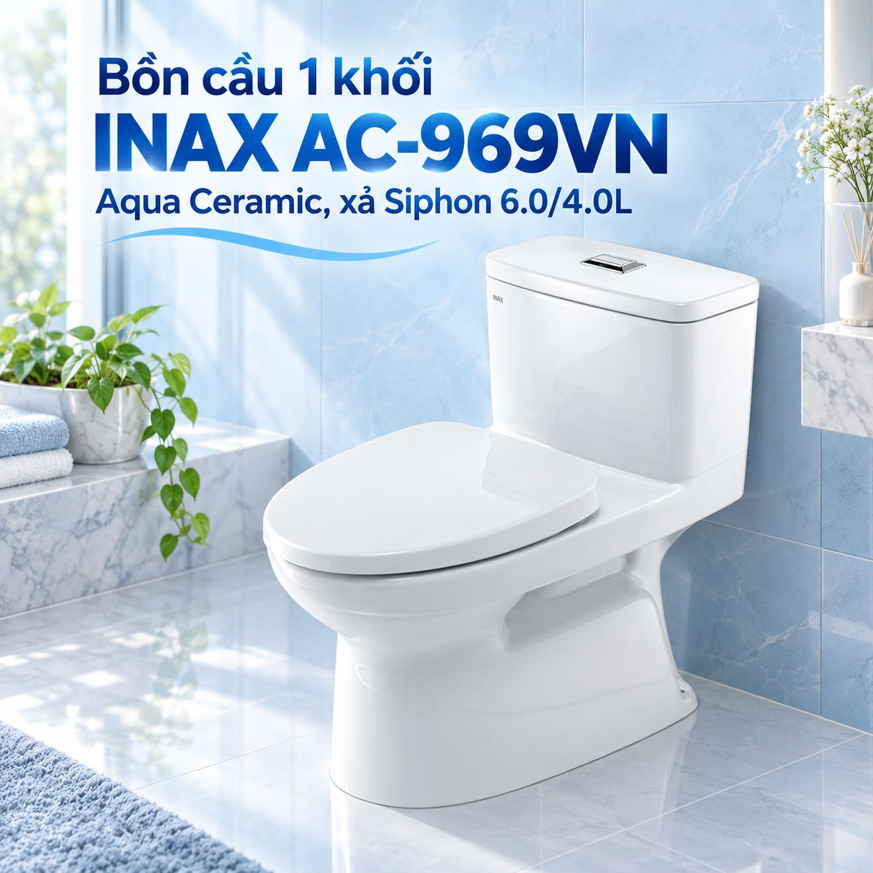 Bồn cầu 1 khối INAX AC-969VN Aqua Ceramic