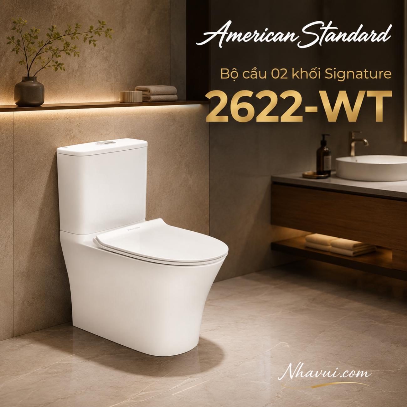 Bồn cầu 2 khối American Standard 2622-WT Signature