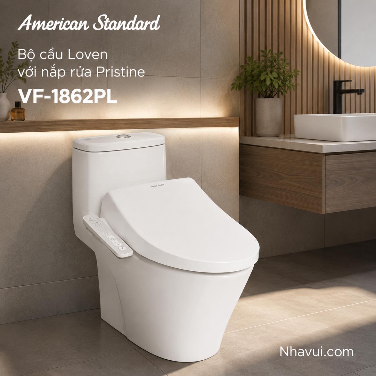 Bồn cầu American Standard VF-1862PL Loven với nắp rửa Pristine