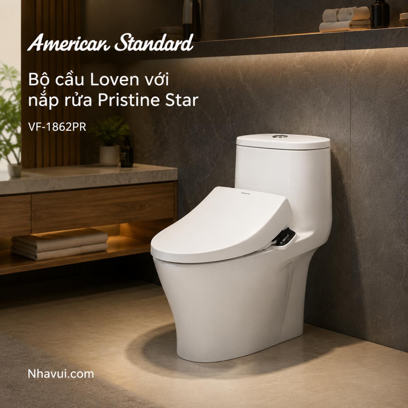 Bồn cầu American Standard VF-1862PR Loven với nắp rửa Pristine Star