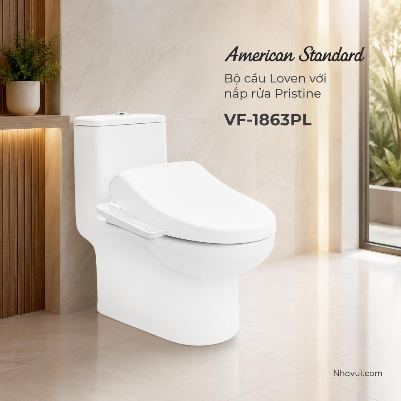 Bồn cầu American Standard VF-1863PL Loven với nắp rửa Pristine