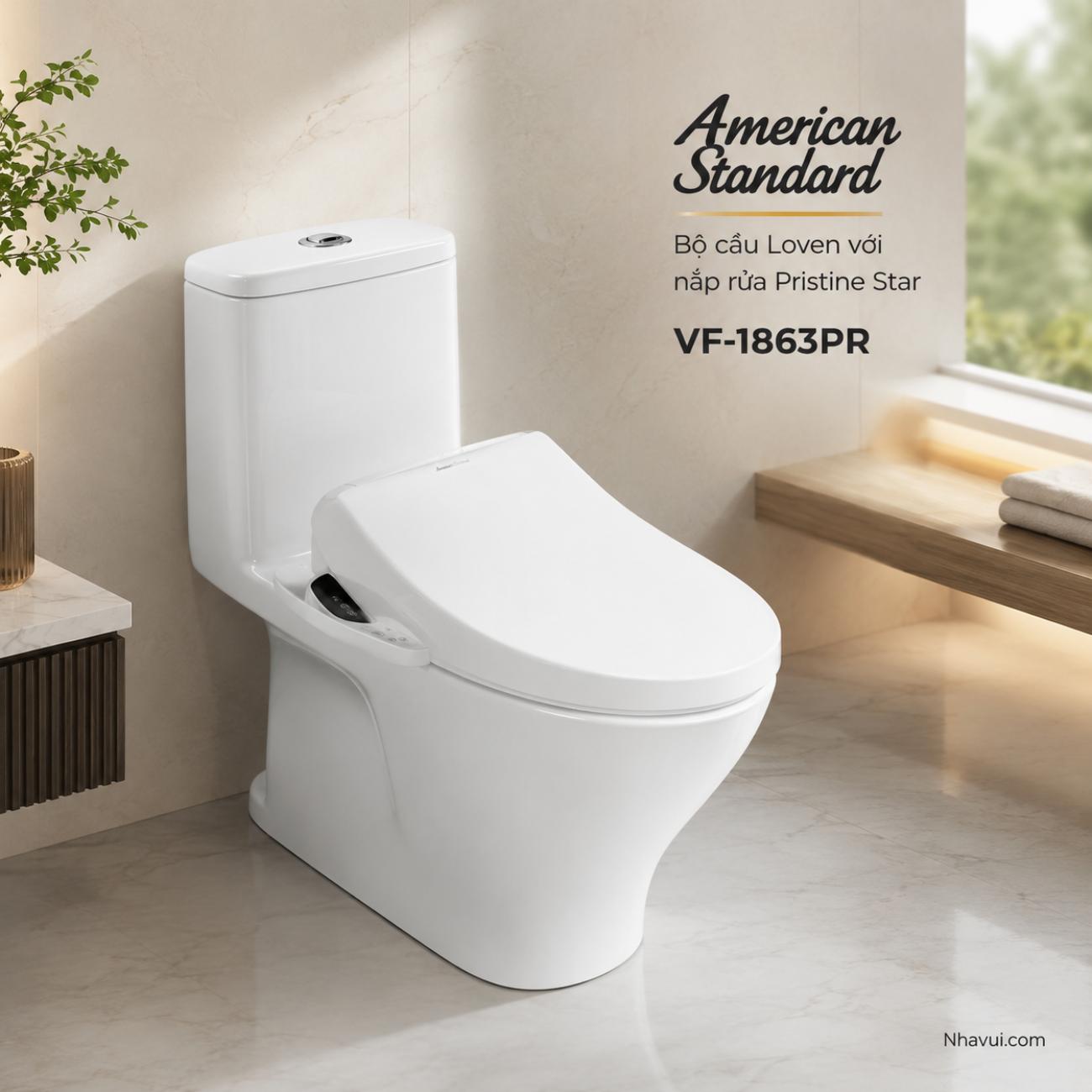Bồn cầu American Standard VF-1863PR Loven với nắp rửa Pristine Star
