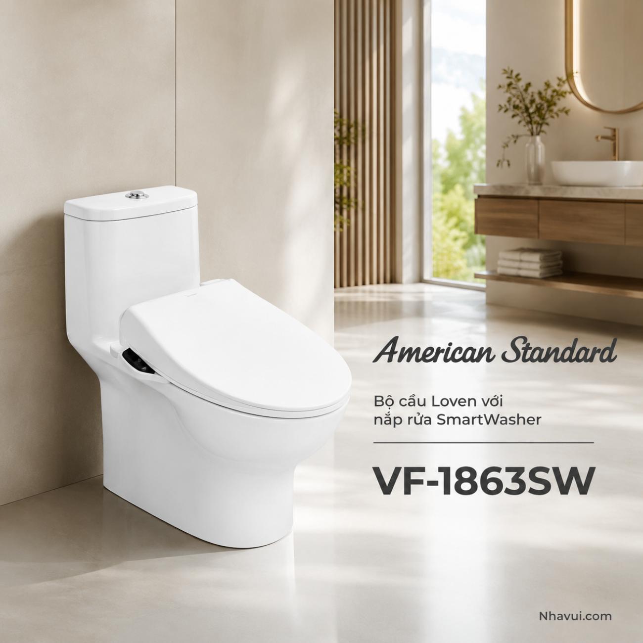 Bồn cầu American Standard VF-1863SW Loven với nắp rửa SmartWasher
