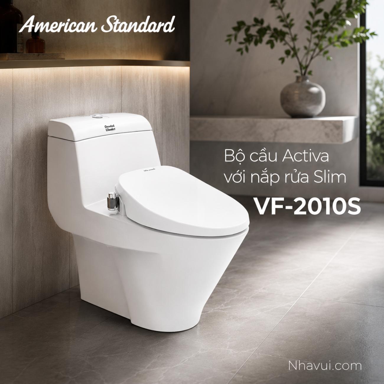 Bồn cầu American Standard VF-2010S Activa với nắp rửa Slim