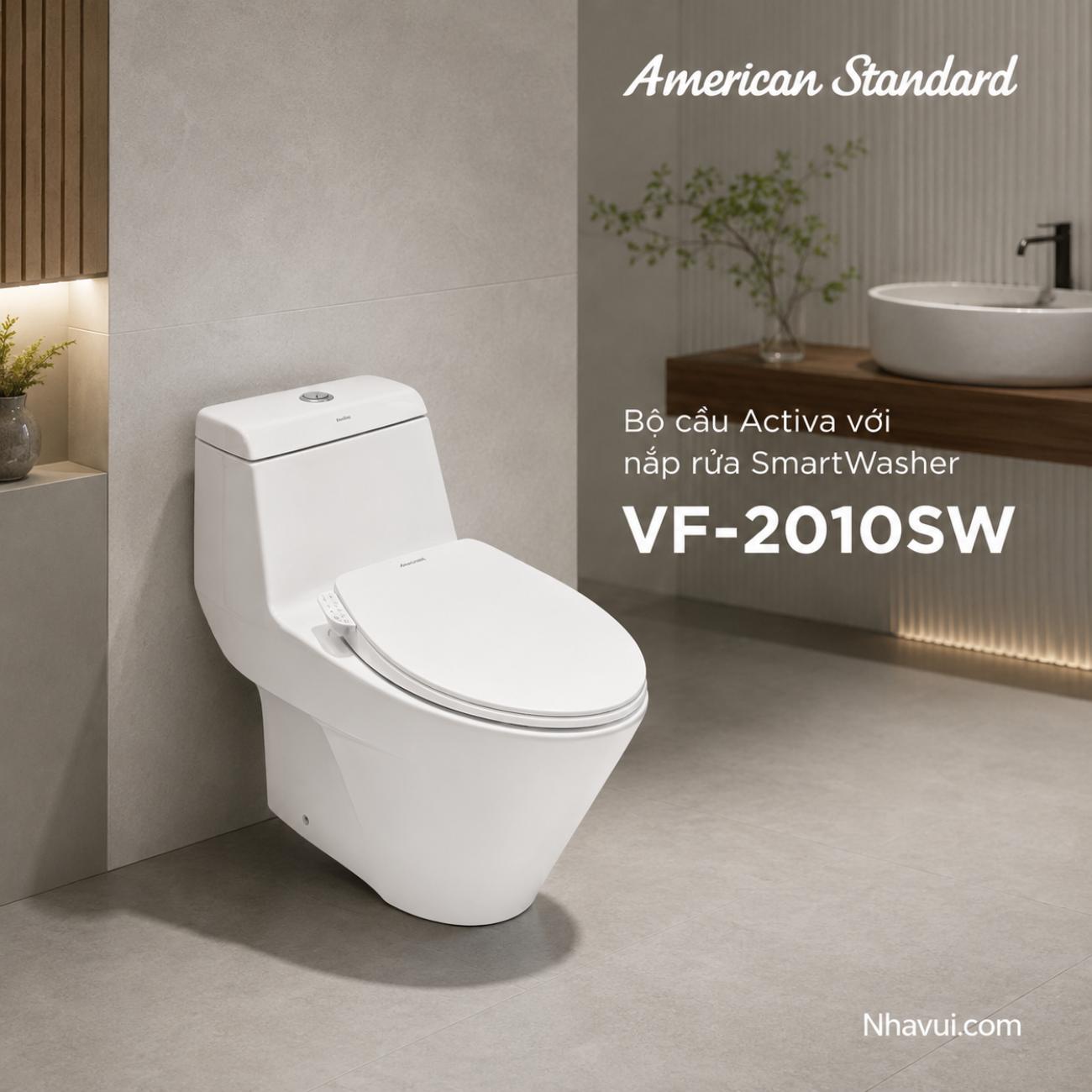 Bồn cầu American Standard VF-2010SW Activa với nắp rửa SmartWasher