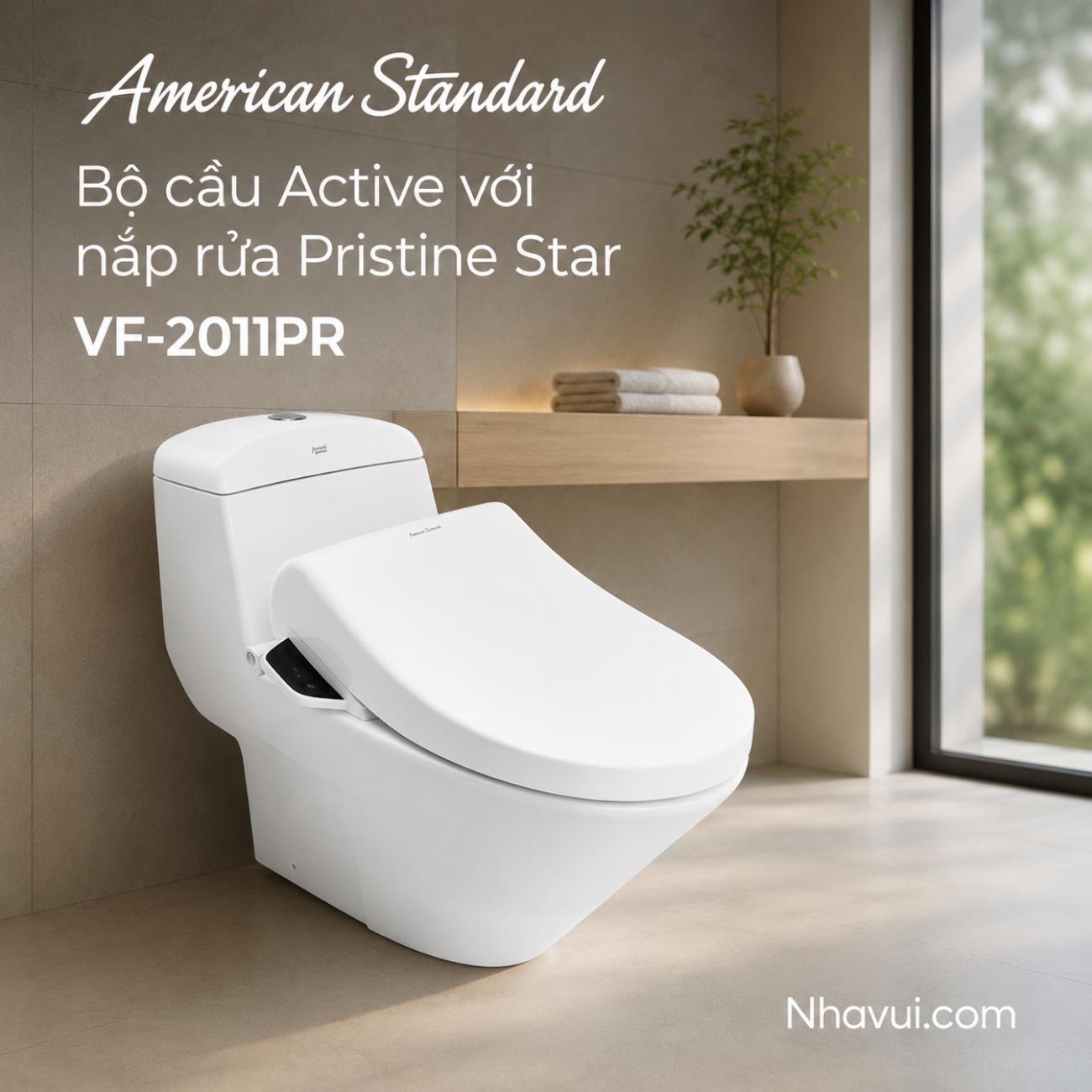 Bồn cầu American Standard VF-2011PR Active với nắp rửa Pristine Star