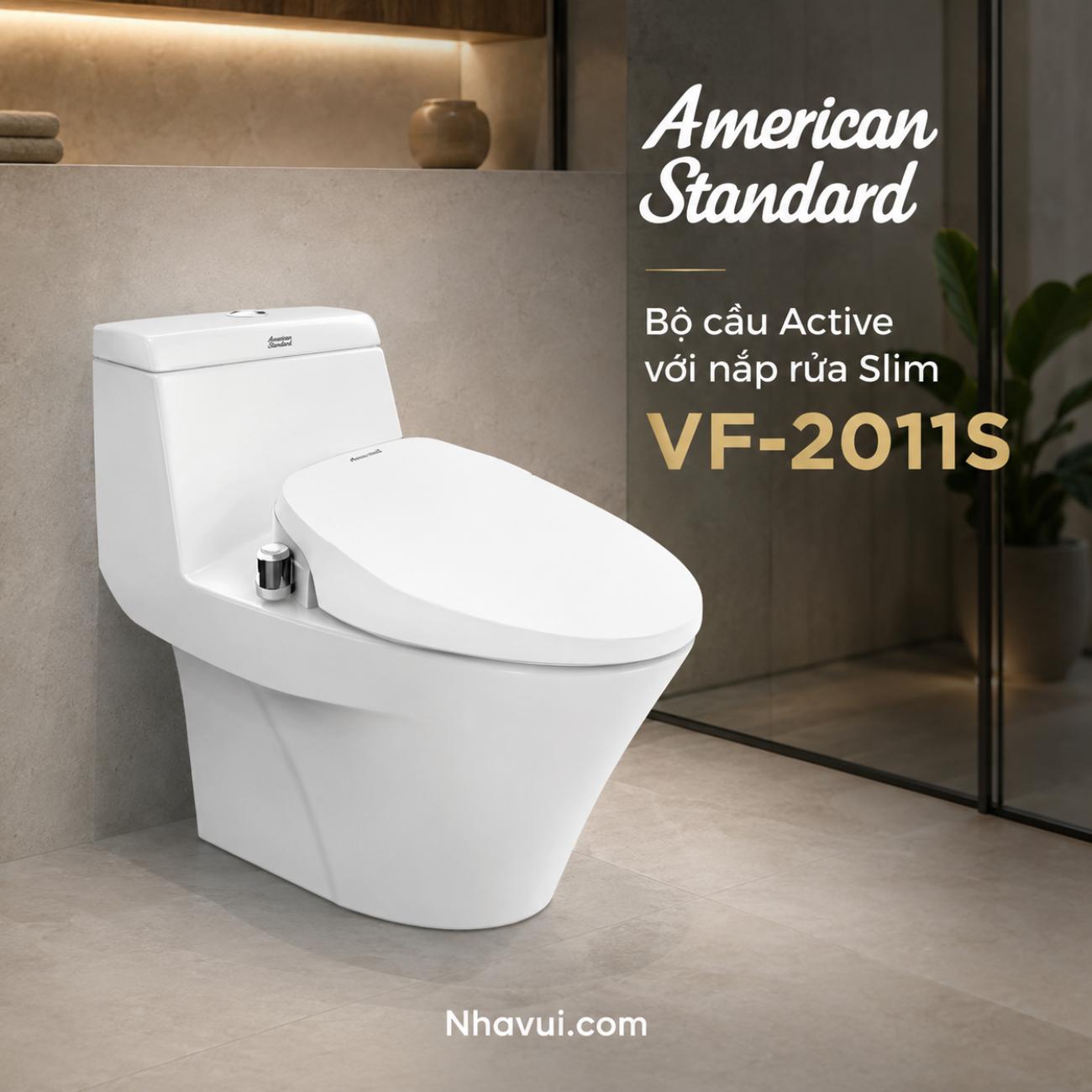 Bồn cầu American Standard VF-2011S Active với nắp rửa Slim