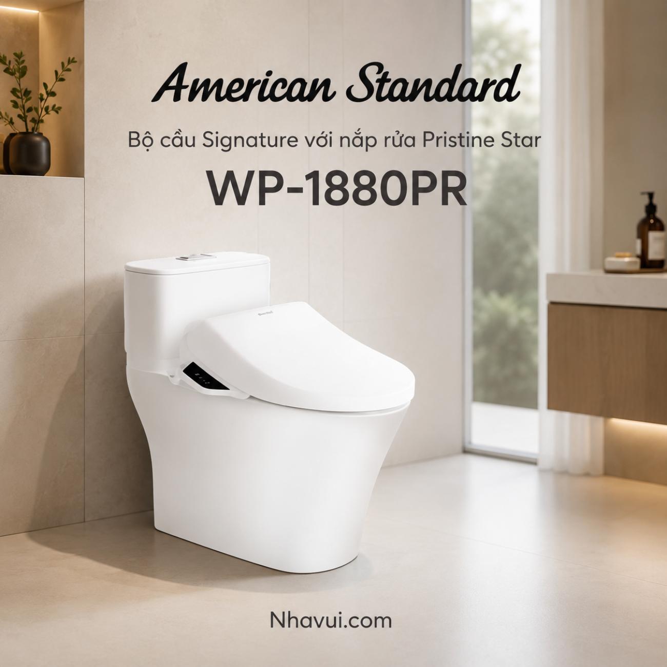 Bồn cầu American Standard WP-1880PR Signature với nắp rửa Pristine Star