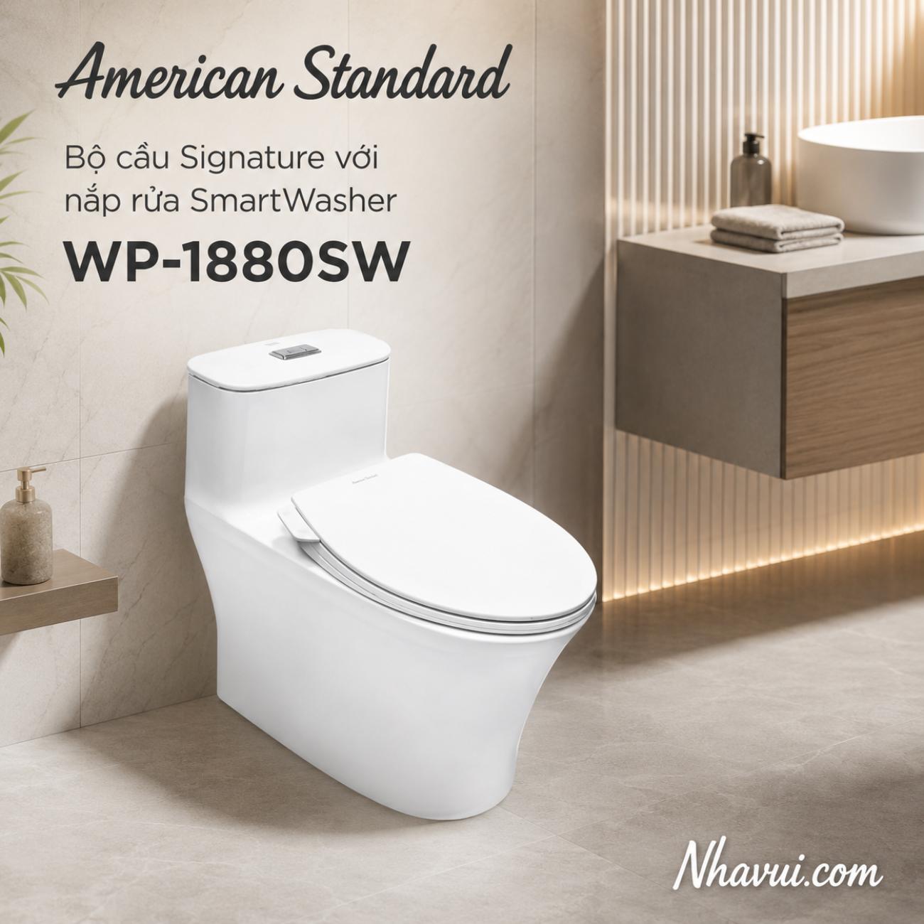 Bồn cầu American Standard WP-1880SW Signature với nắp rửa SmartWasher