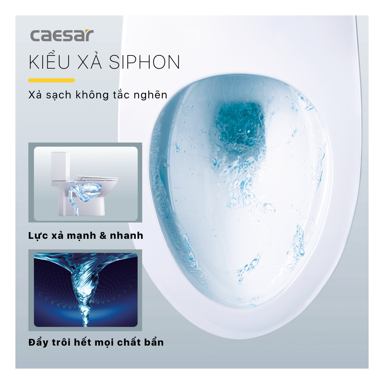 Bồn cầu hai khối nắp êm Caesar CD1340 – 740 x 390 x 755 mm chính hãng, bảo hành 24 tháng