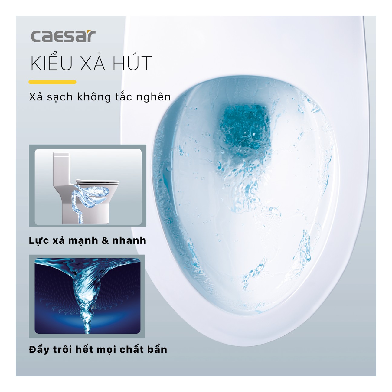 Bồn cầu một khối Caesar CD1374 – 690 x 375 x 730 mm chính hãng, bảo hành 24 tháng