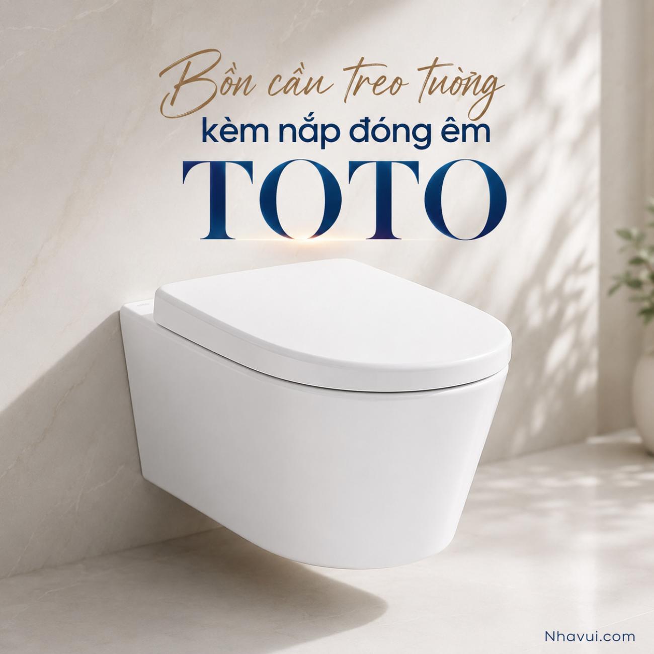 Bồn cầu treo tường kèm nắp đóng êm TOTO